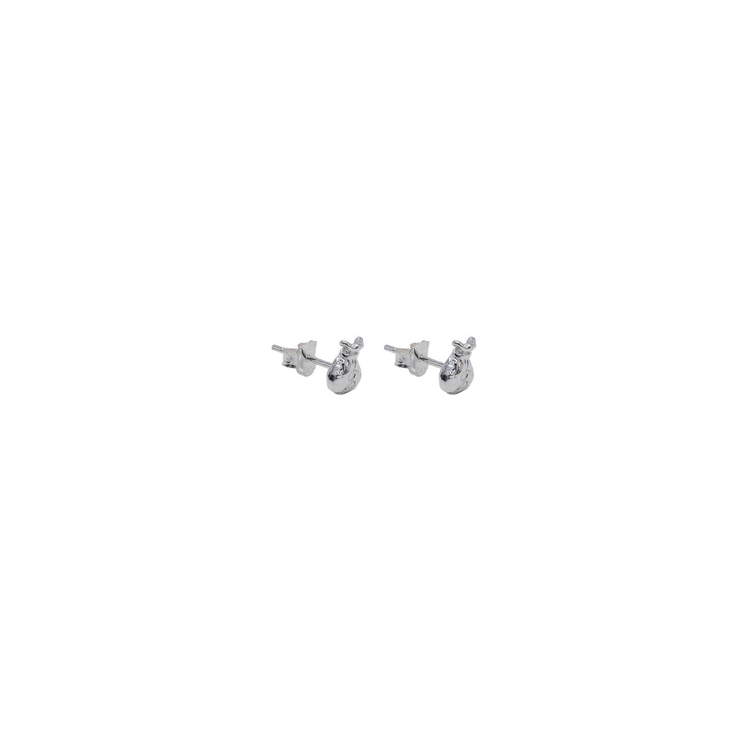 Sterling Silver Money Bag Studs