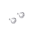 Crinkled Silver Hoops