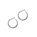 Brushed Silver Polka Dot Hoops