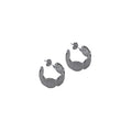 Stamped Oval Brushed Silver Hoops