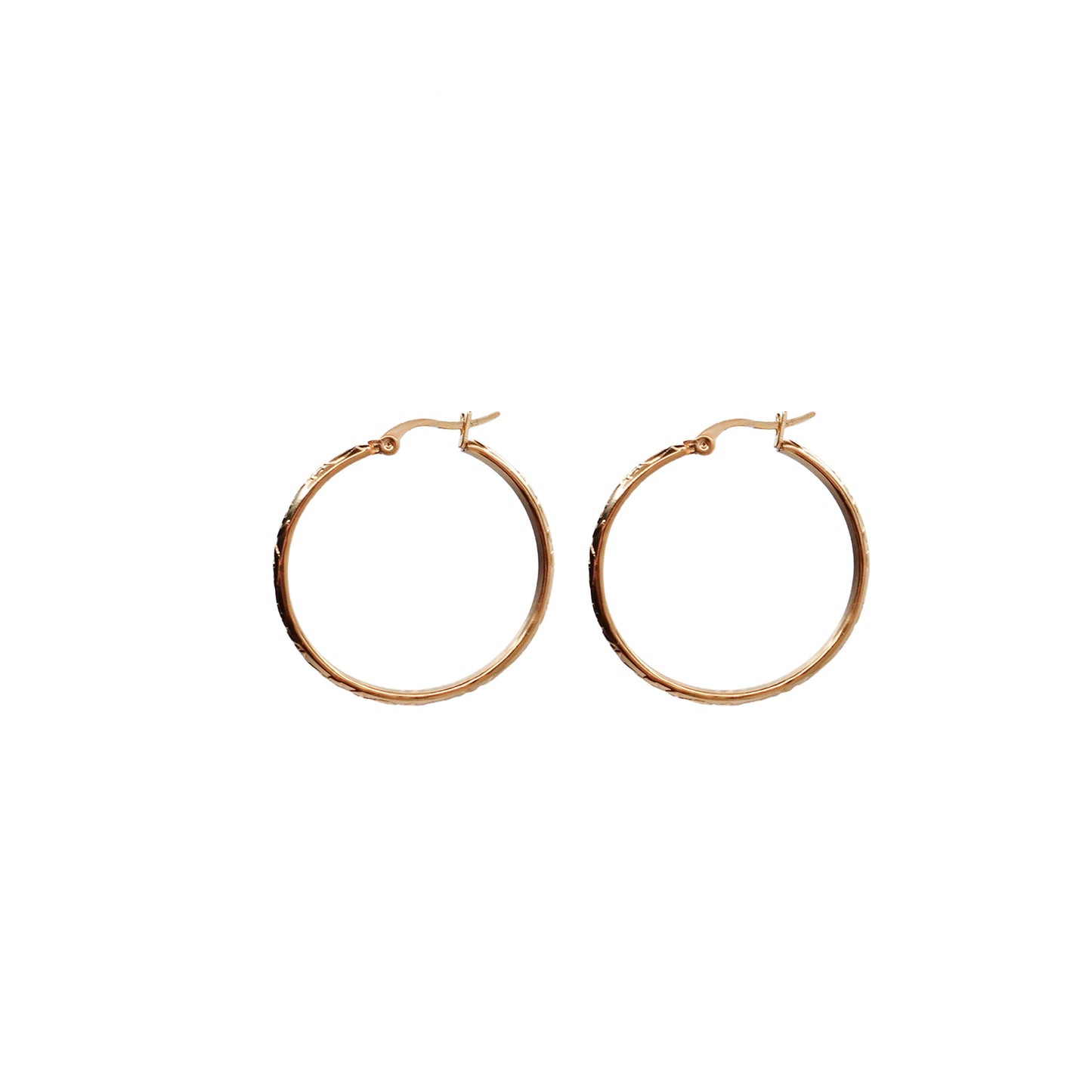 Patterned Gold Hoops