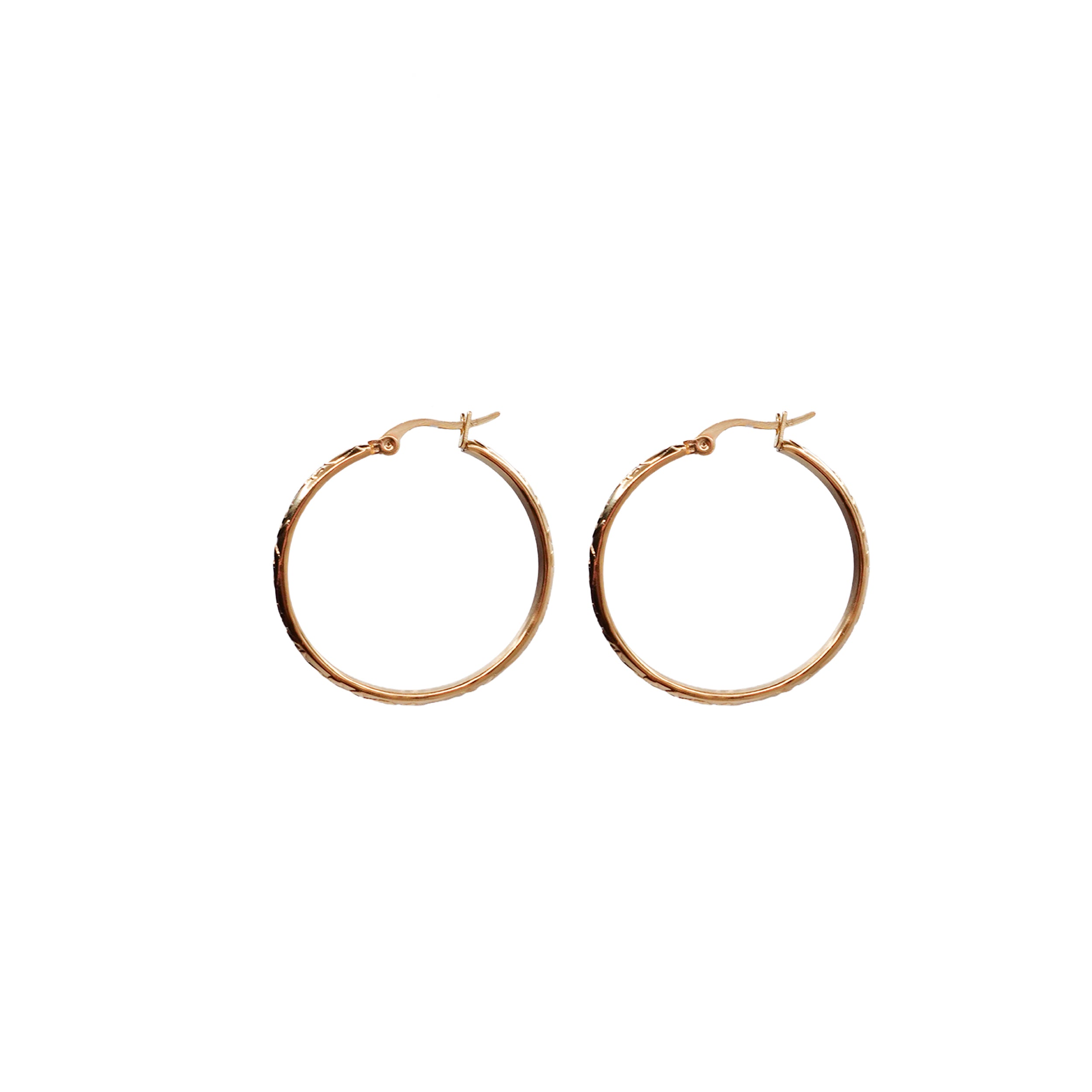 Patterned Gold Hoops