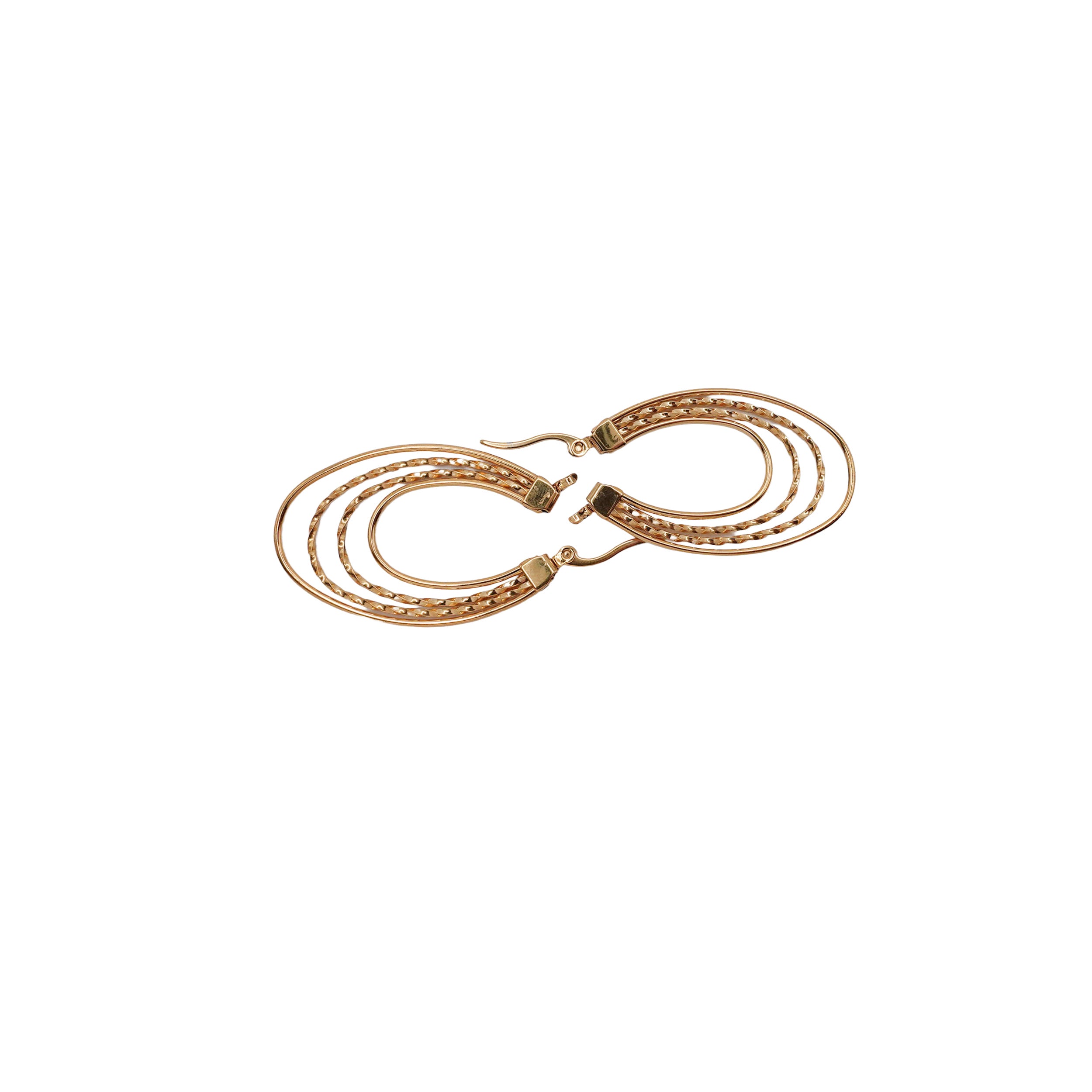 Layered Gold Oval Hoops