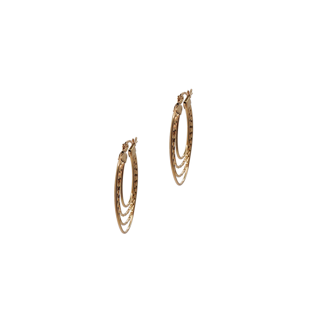 Layered Gold Oval Hoops