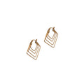 Layered Gold Square Hoops