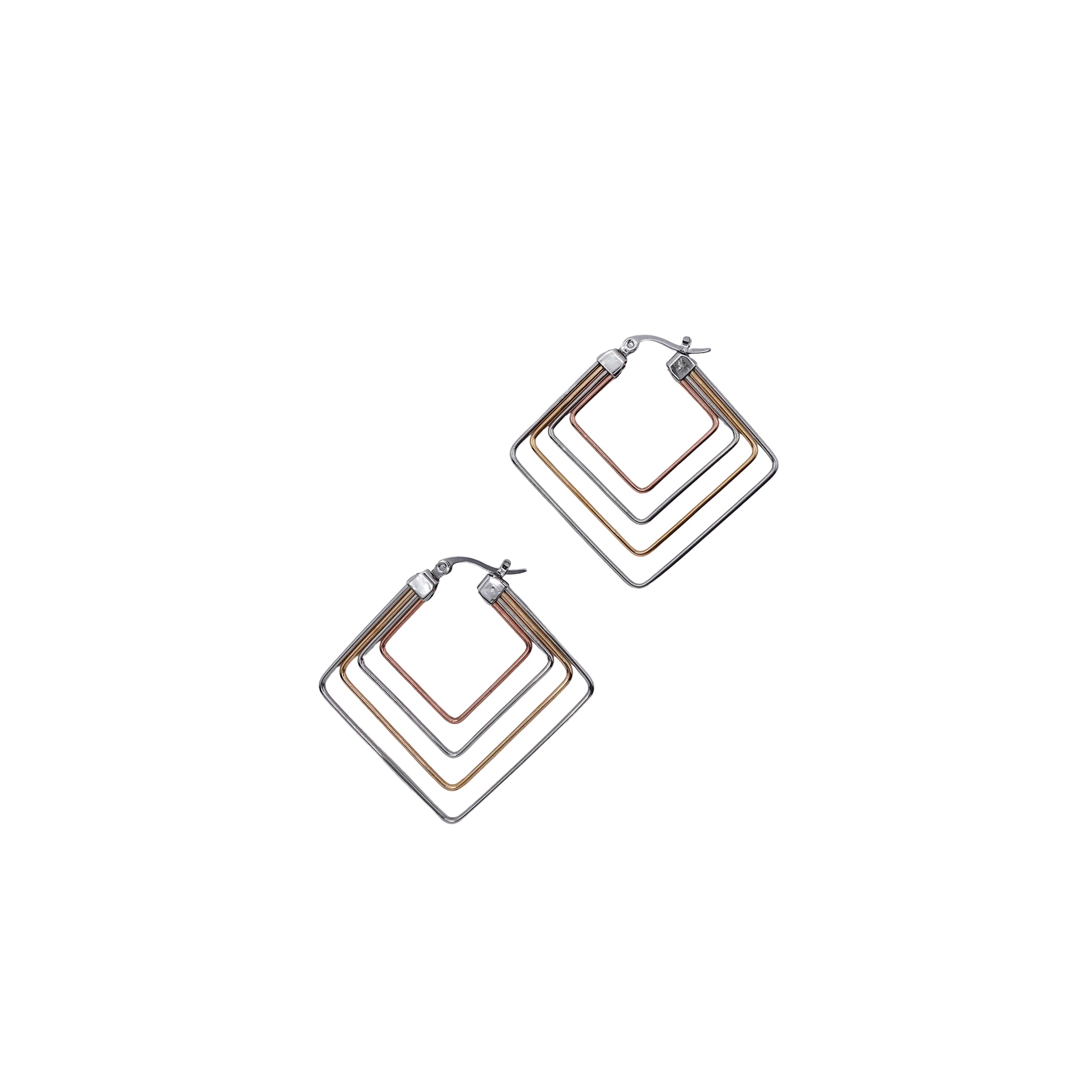 Layered Multi-Metal Square Hoops