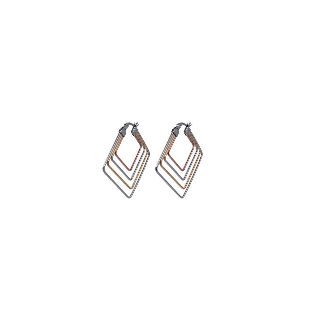 Layered Multi-Metal Square Hoops
