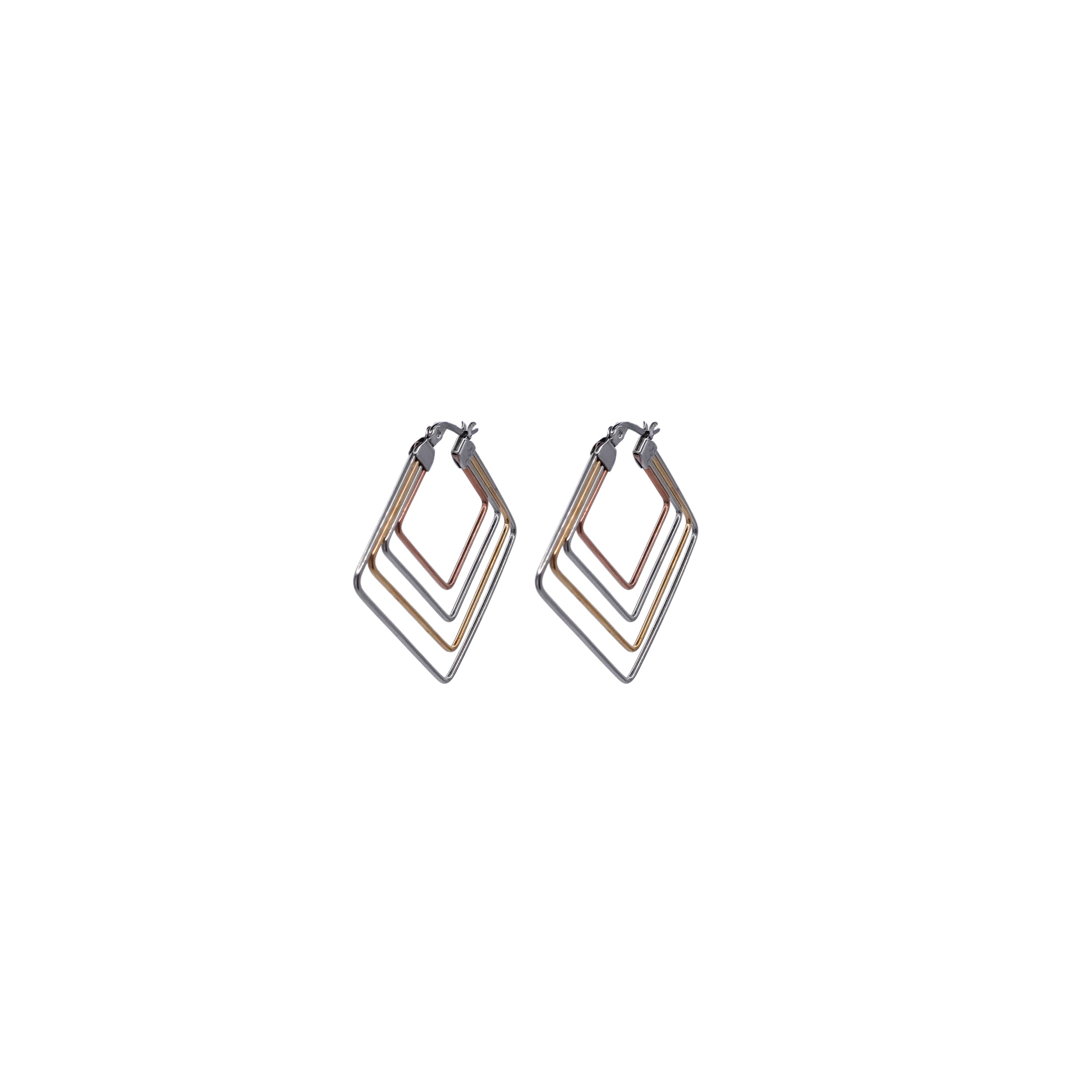 Layered Multi-Metal Square Hoops