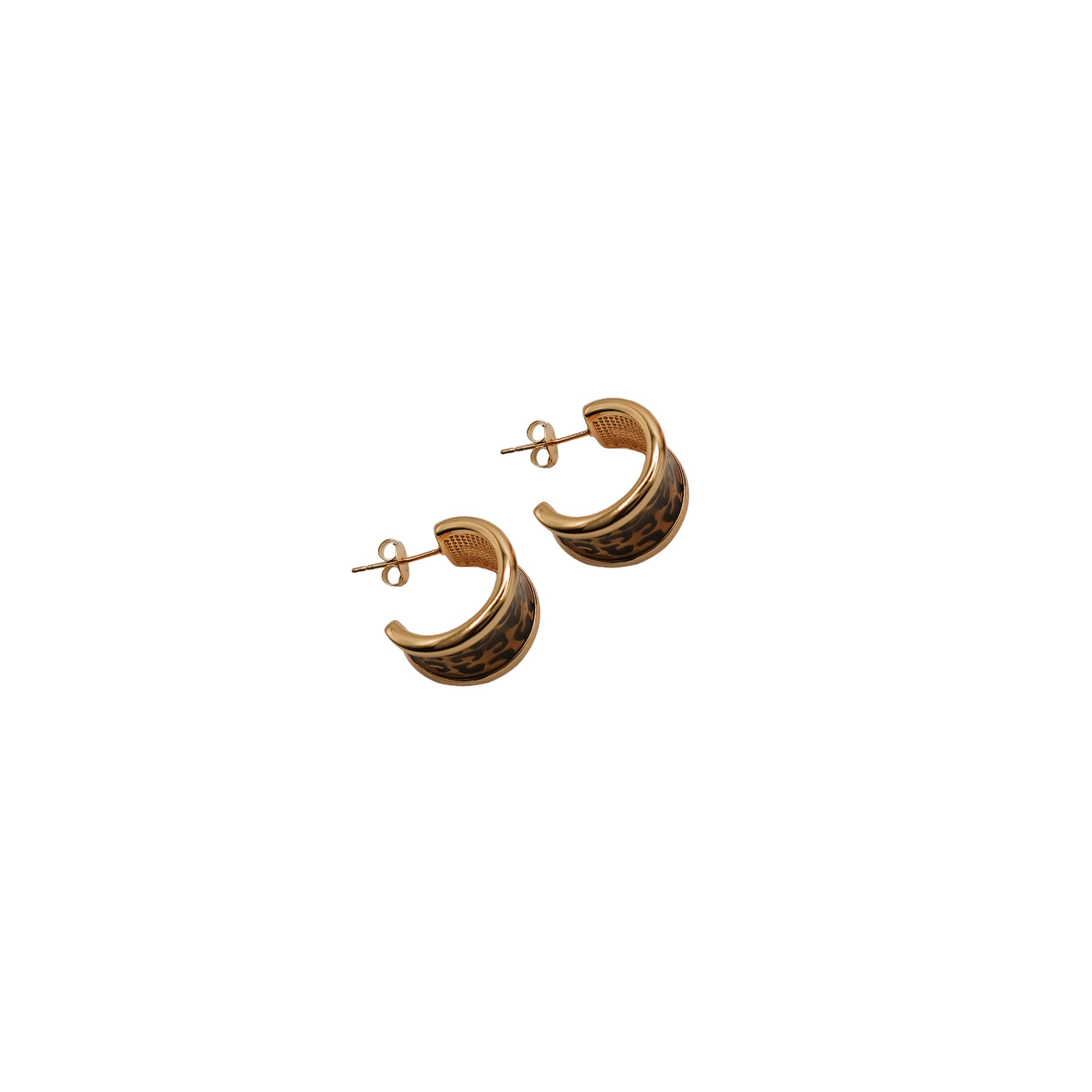 Chunky Leopard Hoops