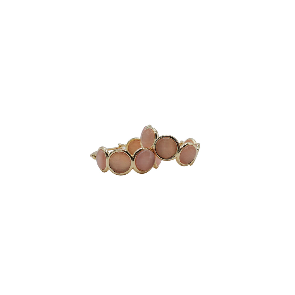 Peach Gemstone Hoops