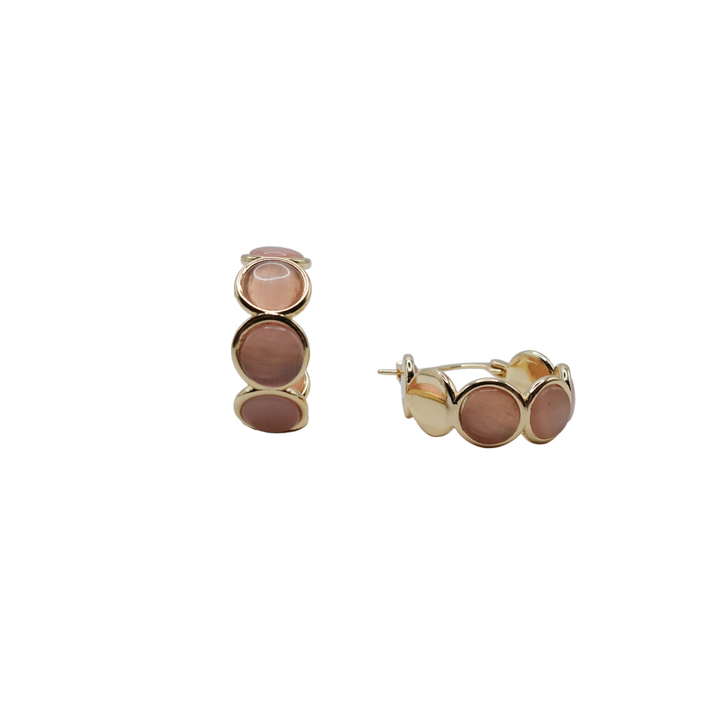 Peach Gemstone Hoops