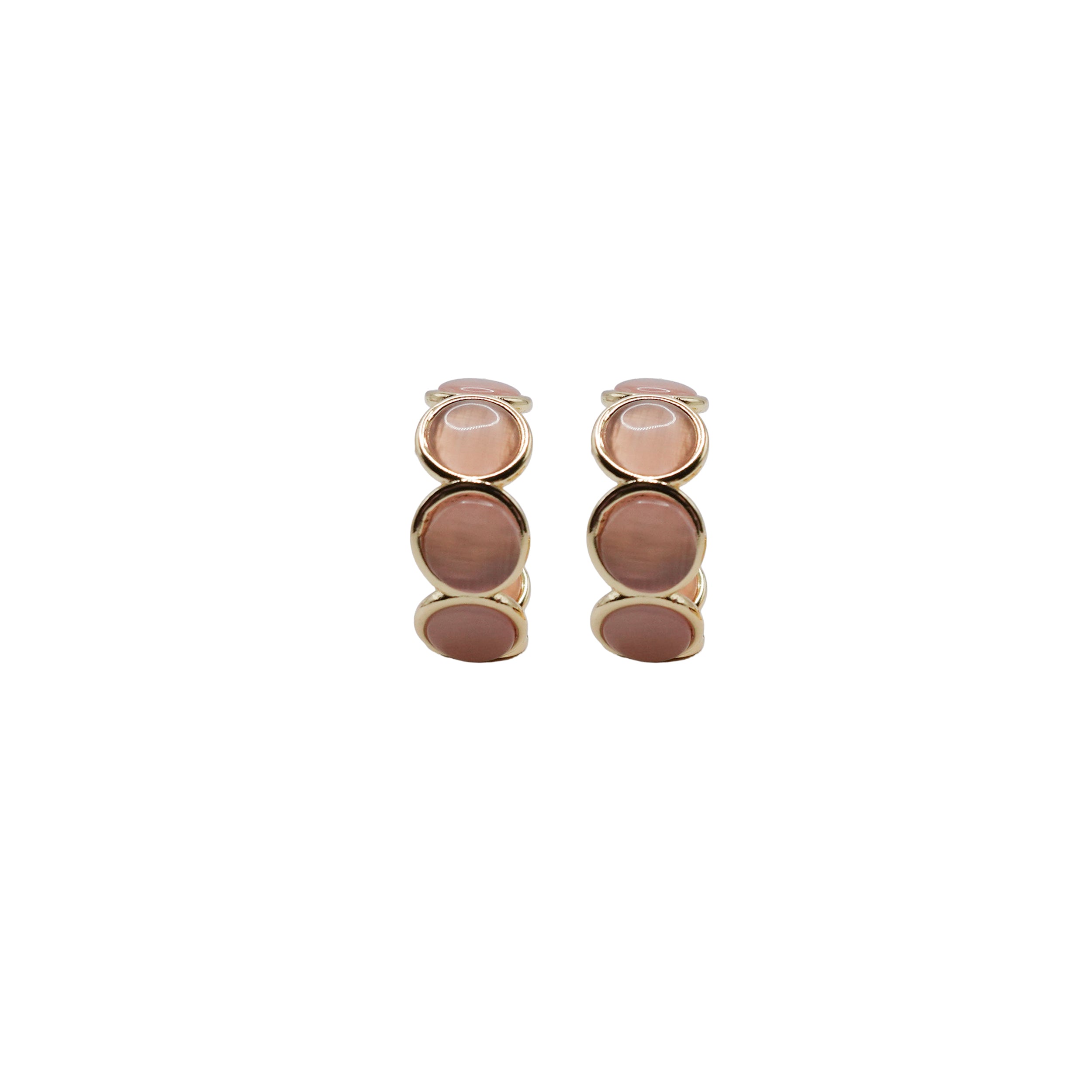 Peach Gemstone Hoops