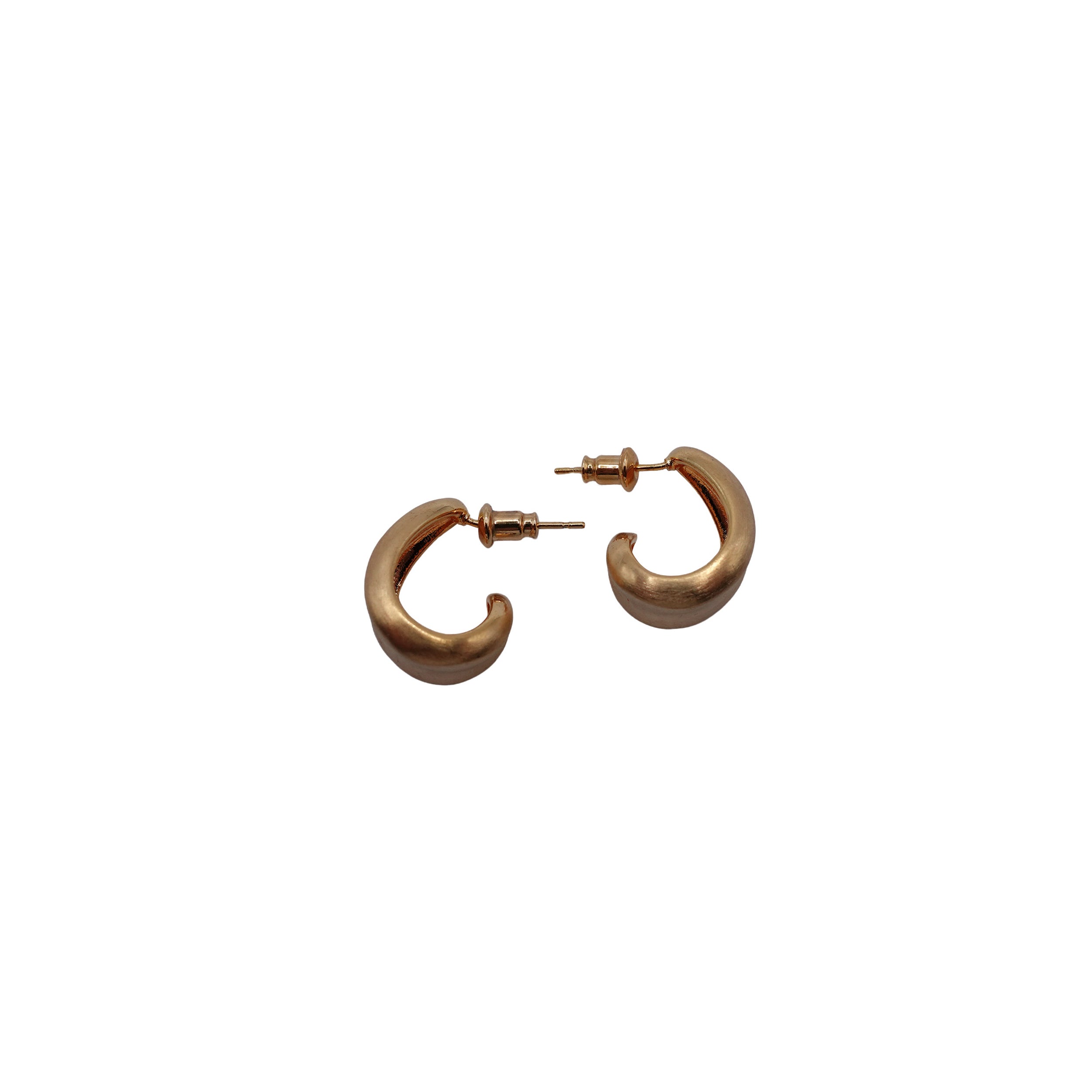 Wide Chunky Brushed Metal Hoops