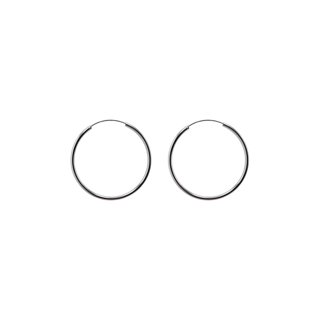 40mm Sterling Silver Hoops