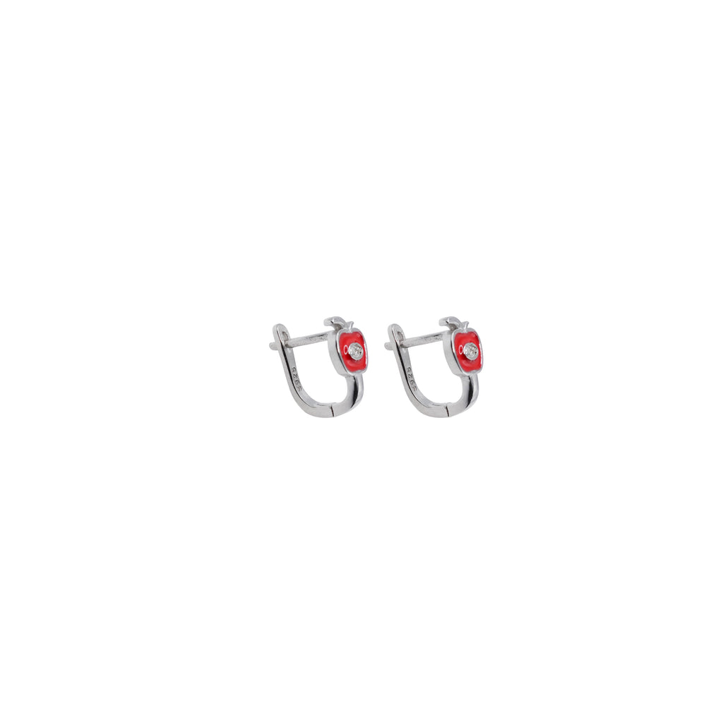 Sterling Silver Apple Huggies