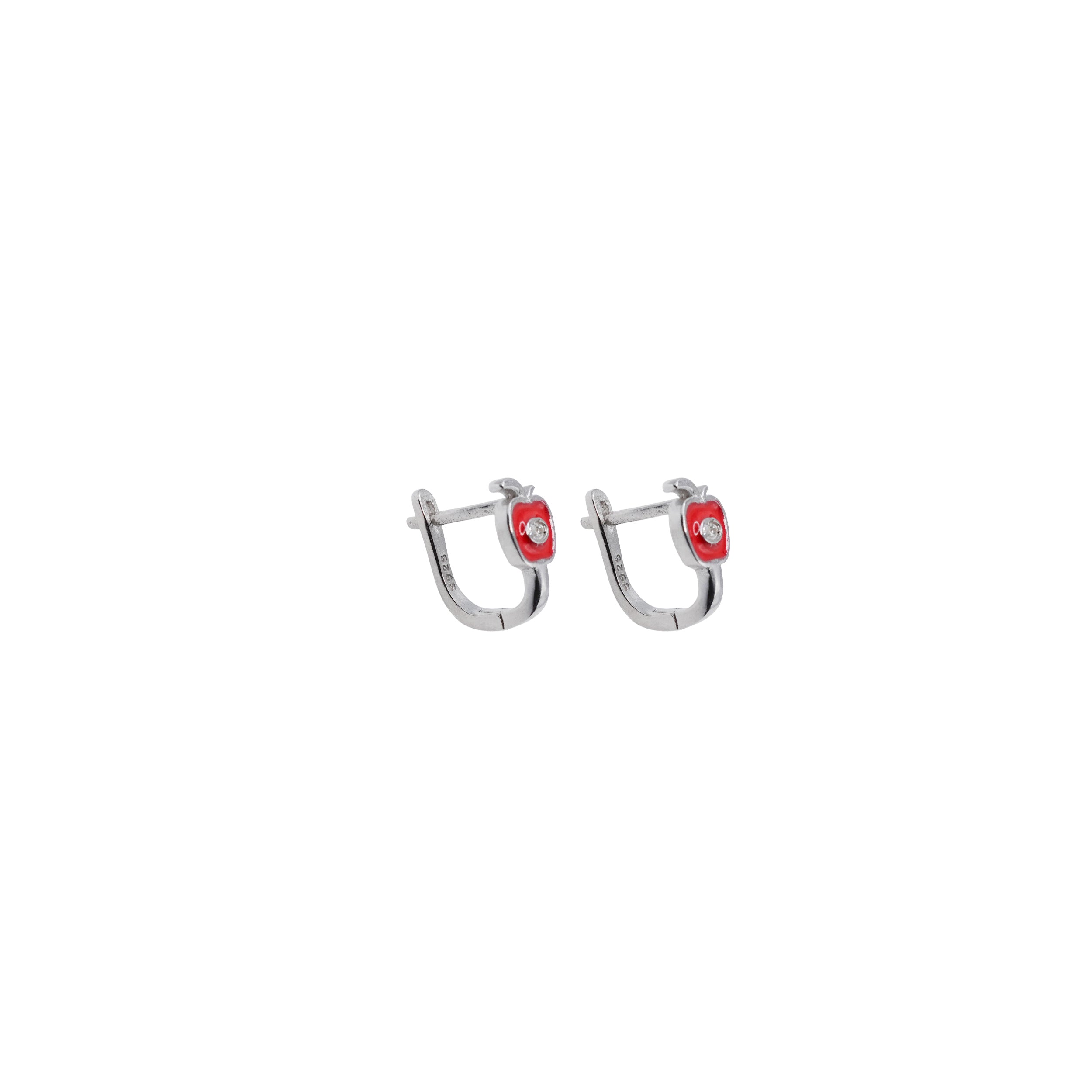 Sterling Silver Apple Huggies
