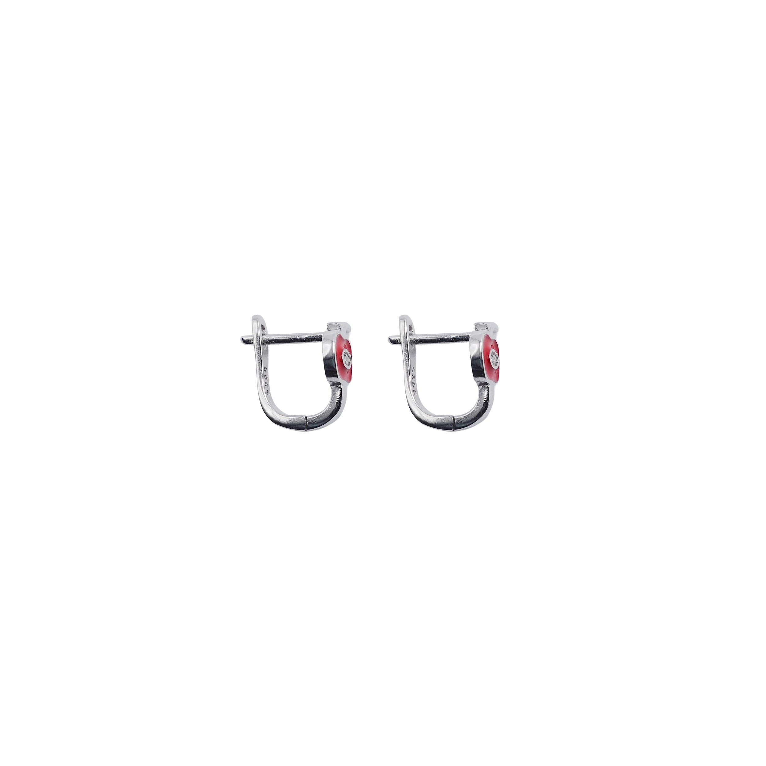Sterling Silver Apple Huggies