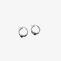 Sterling Silver Hoops with Chrome Bead