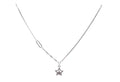 Oval Link Silver Chain with Cubic Zirconia Star Pendant