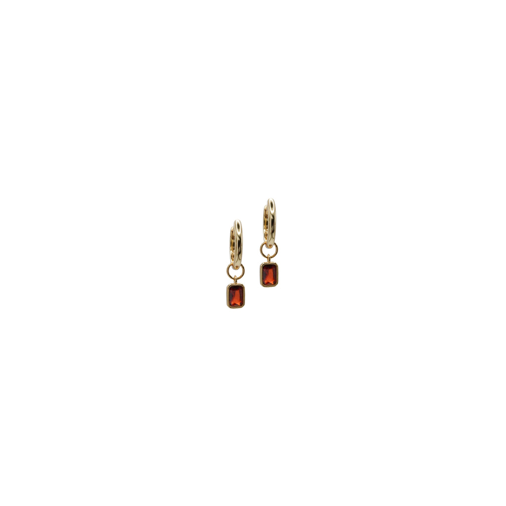 Cubic Zirconia 18ct Gold Plated Huggies