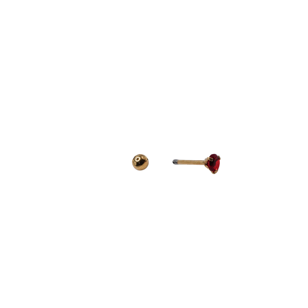 Ruby Red Cubic Zirconia Stud