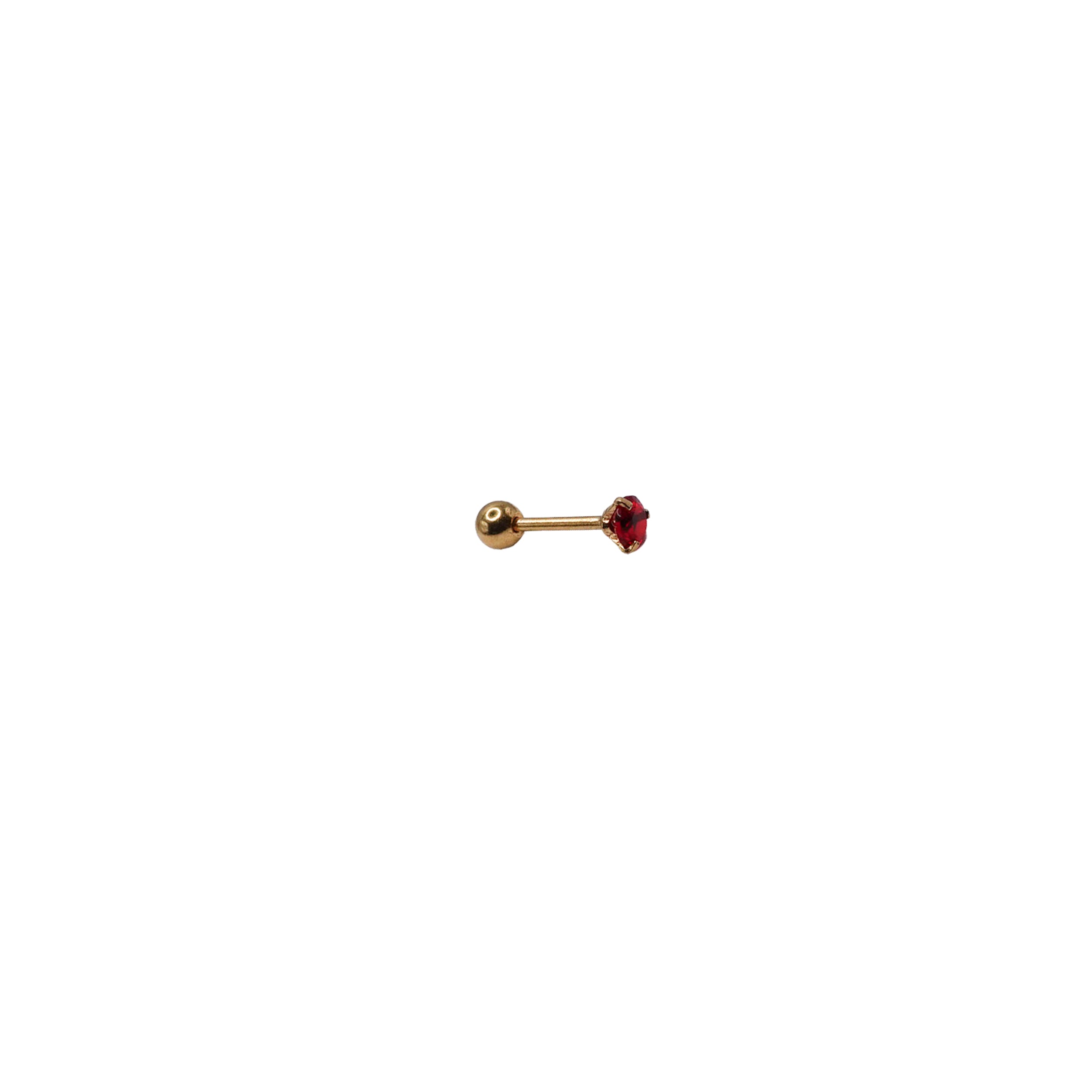 Ruby Red Cubic Zirconia Stud