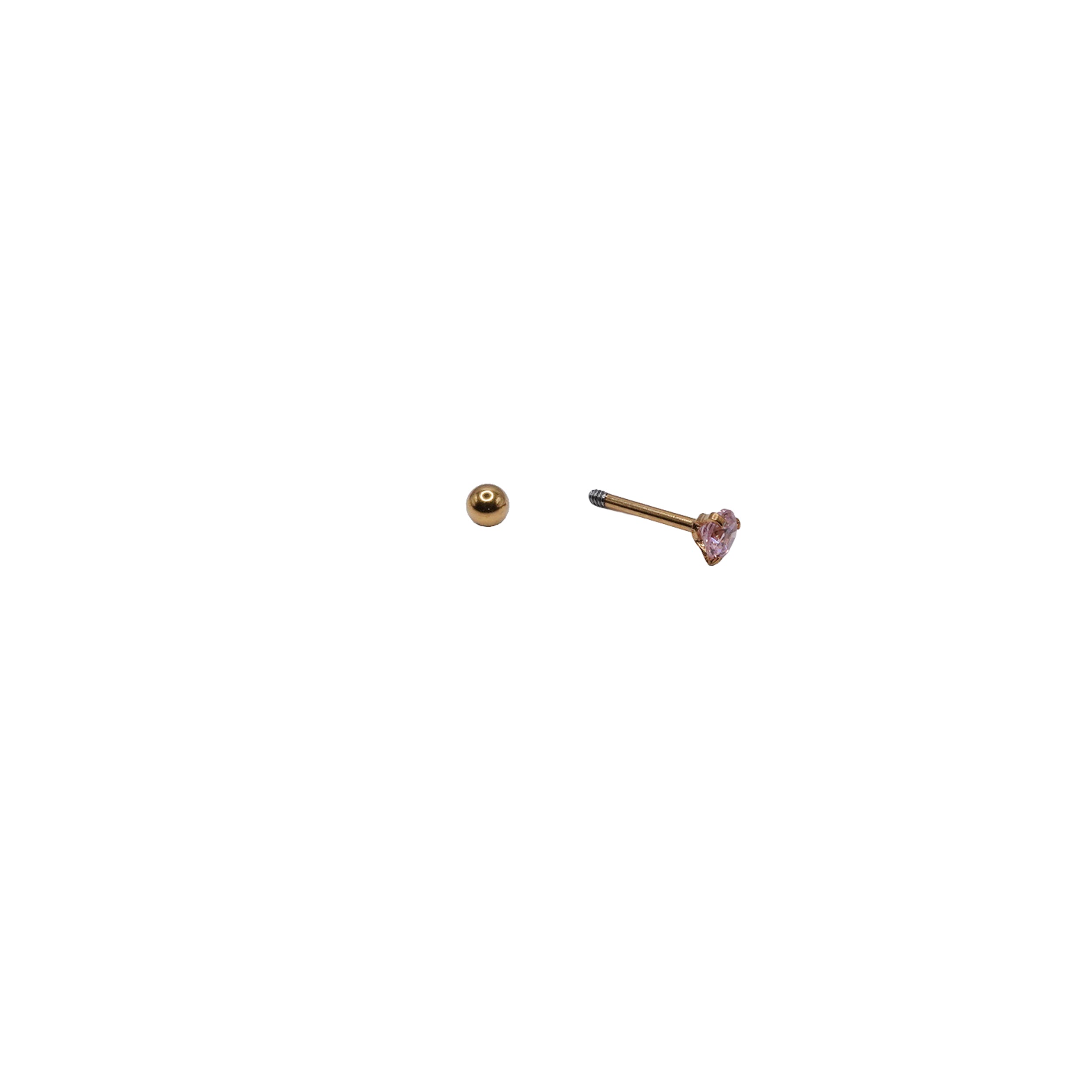 Light Pink Cubic Zirconia Stud