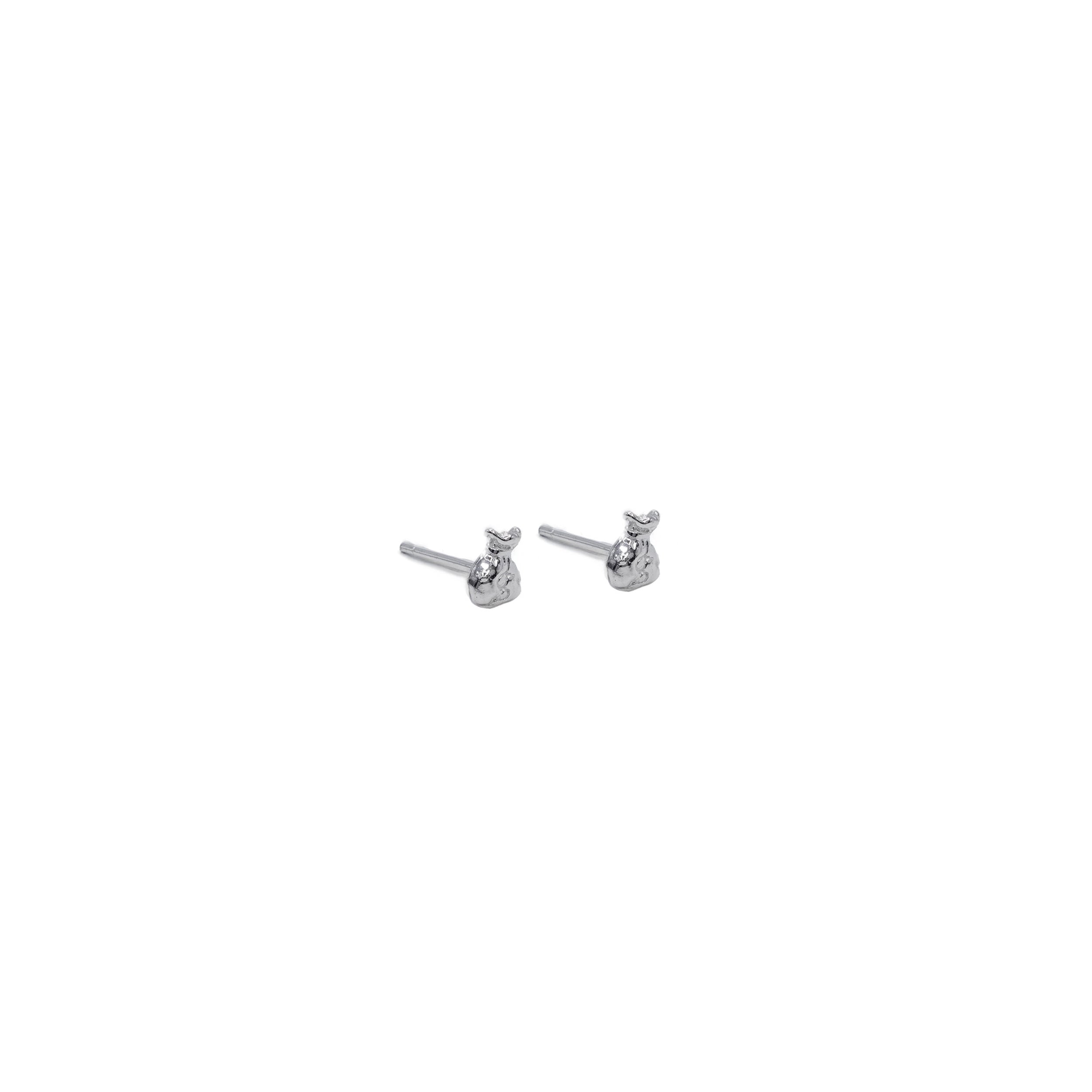 Sterling Silver Money Bag Studs