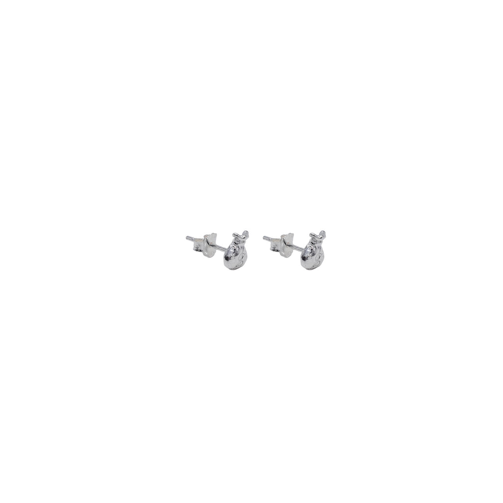 Sterling Silver Money Bag Studs