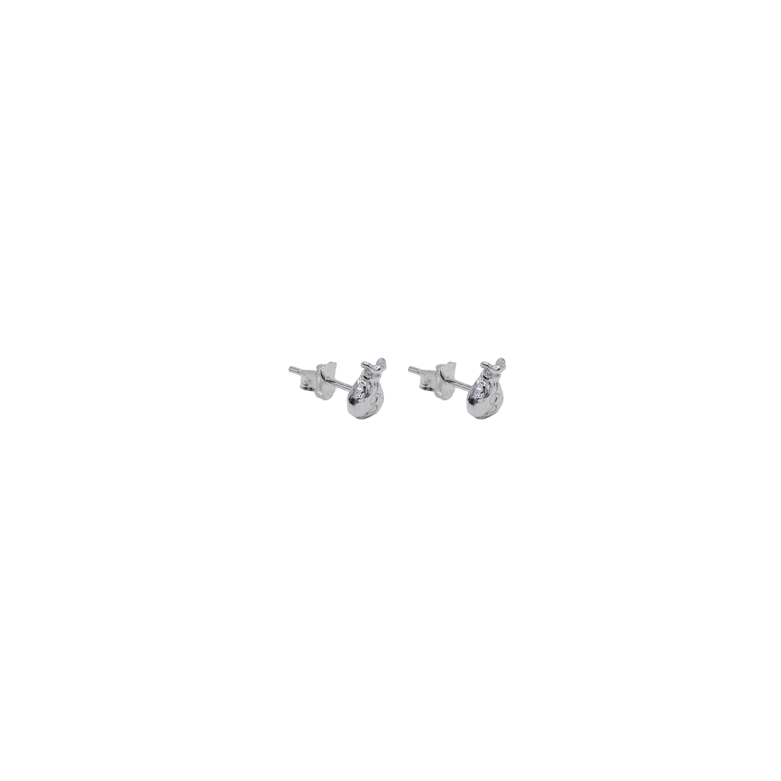 Sterling Silver Money Bag Studs