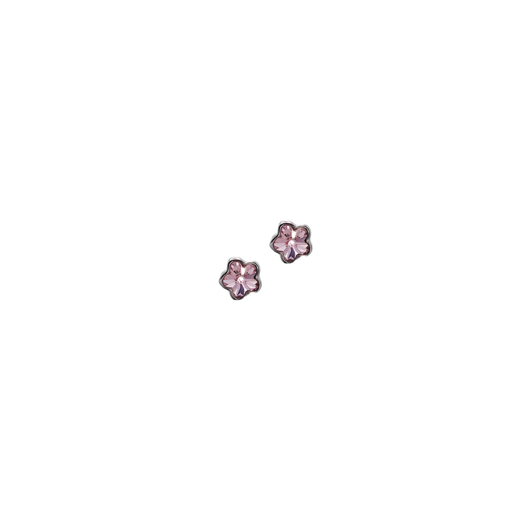 Flower Pink Cubic Zirconia Studs