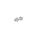Sterling Silver Apple Stud with Red Cubic Zirconia