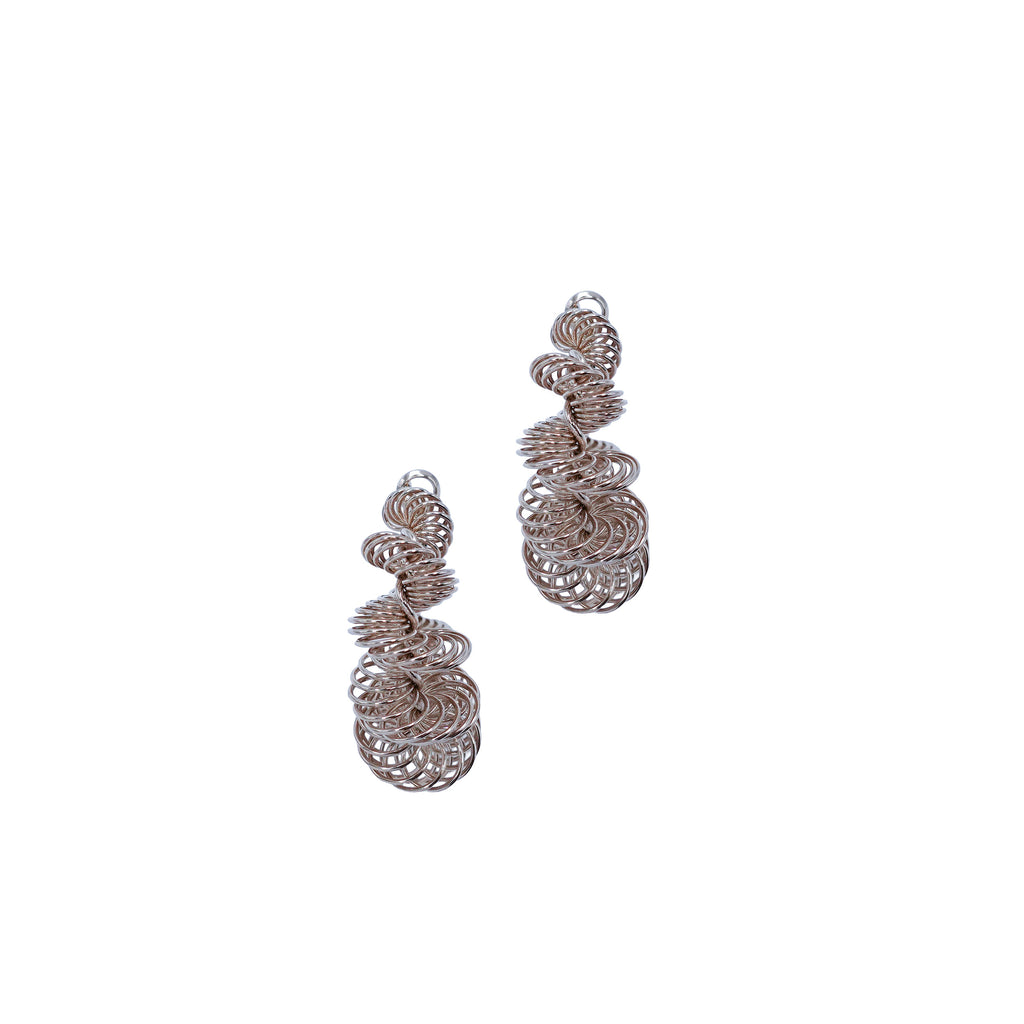 Squiggly Coil Gold Hoops