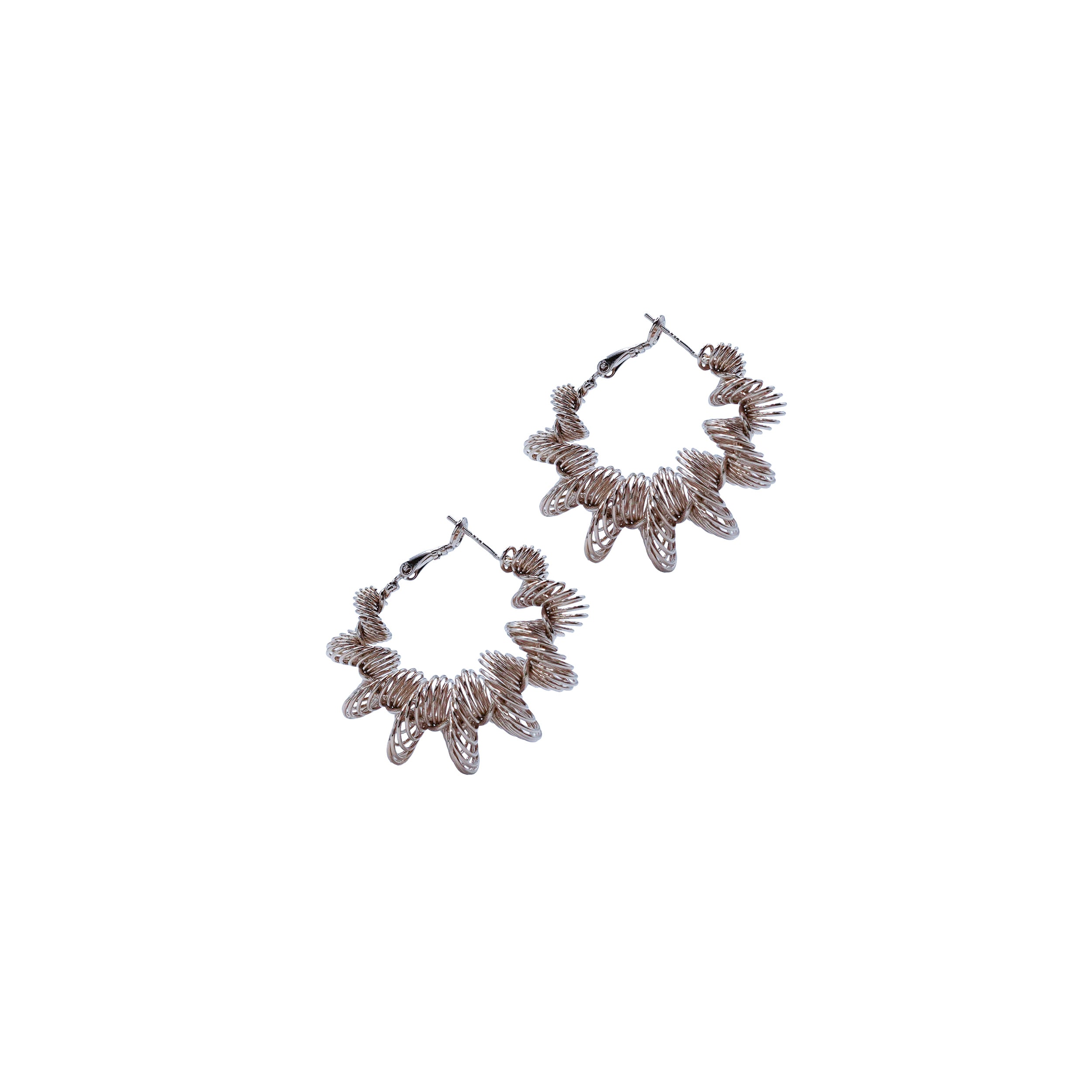 Squiggly Coil Gold Hoops