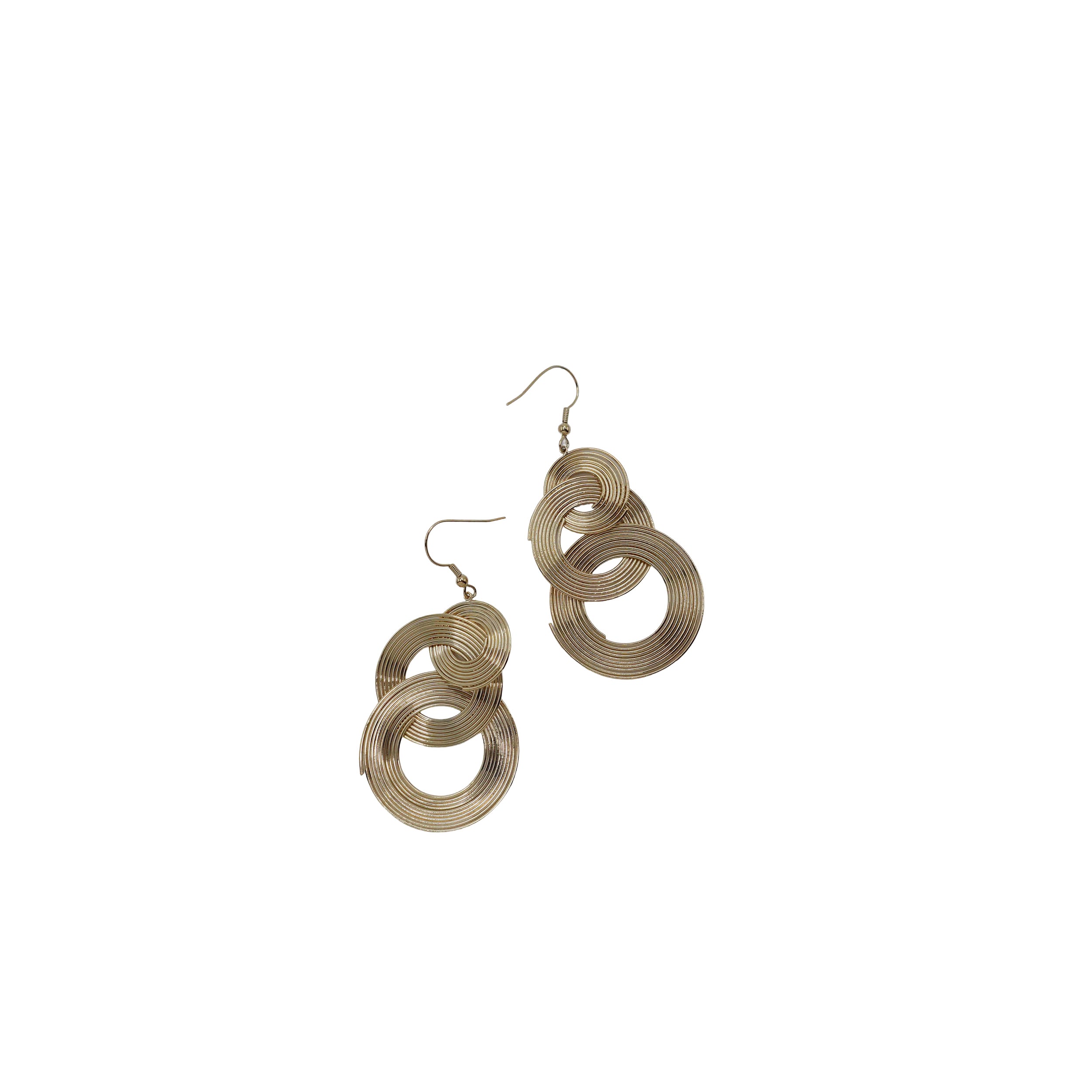 Gold Spiral Link Drop Earrings