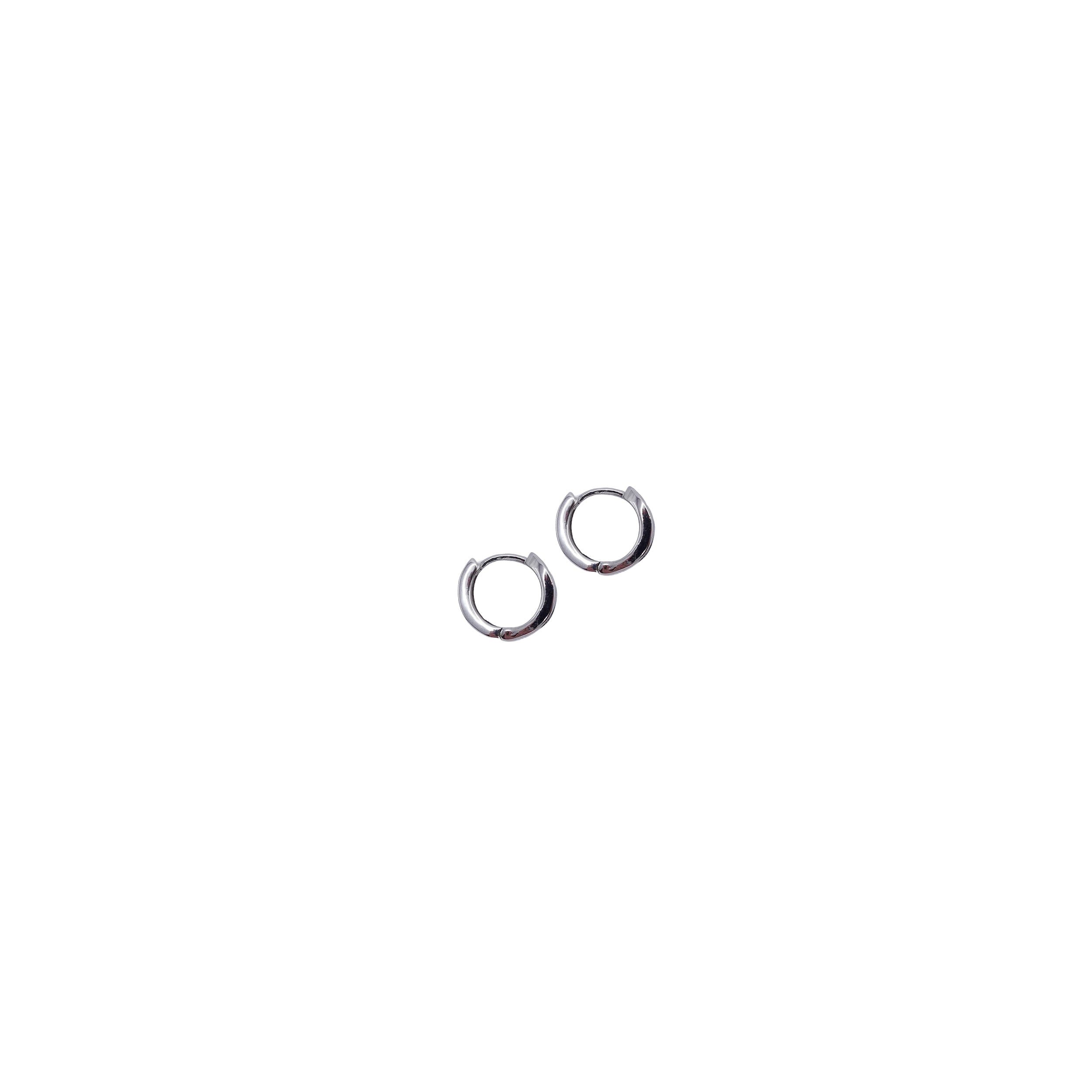 Pearl Inlay Silver Huggies