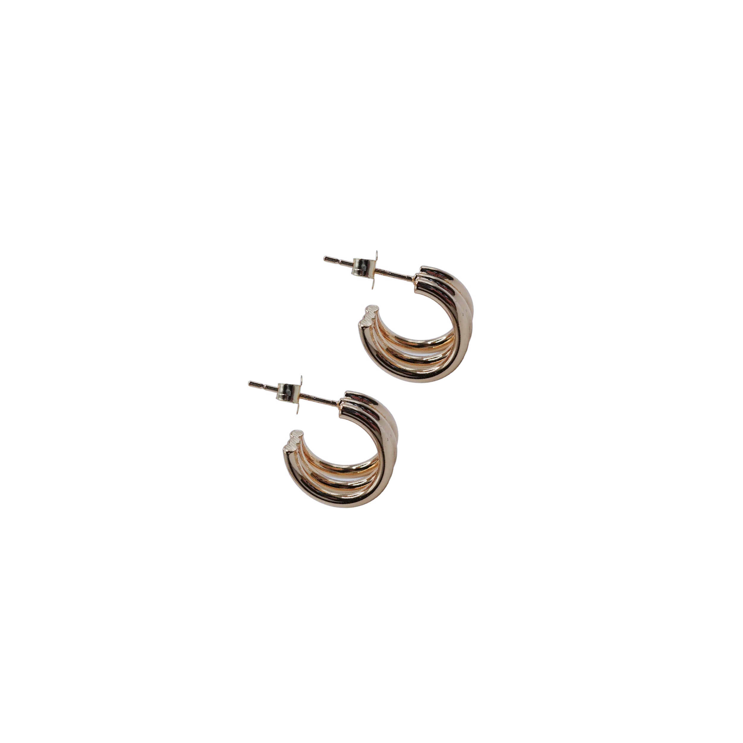 Small Triple Hoop Huggies