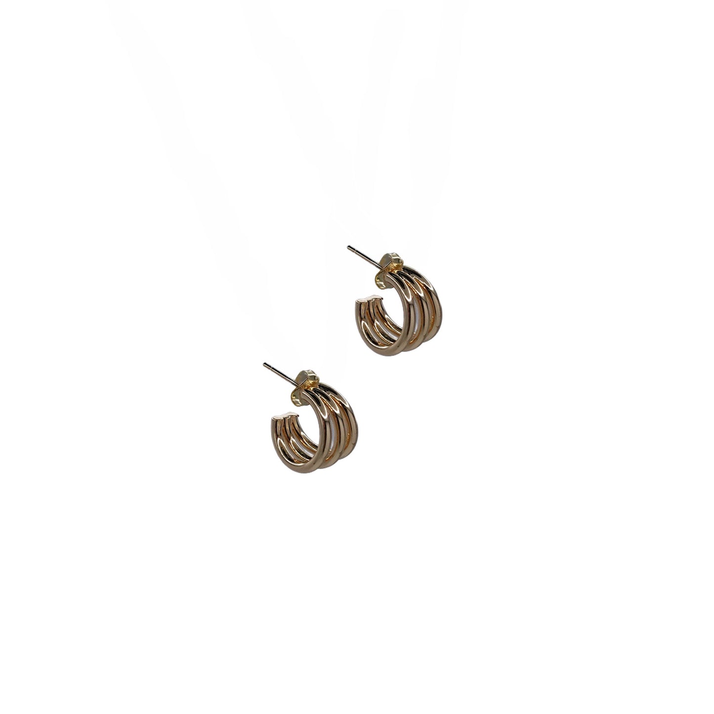 Small Triple Hoop Huggies