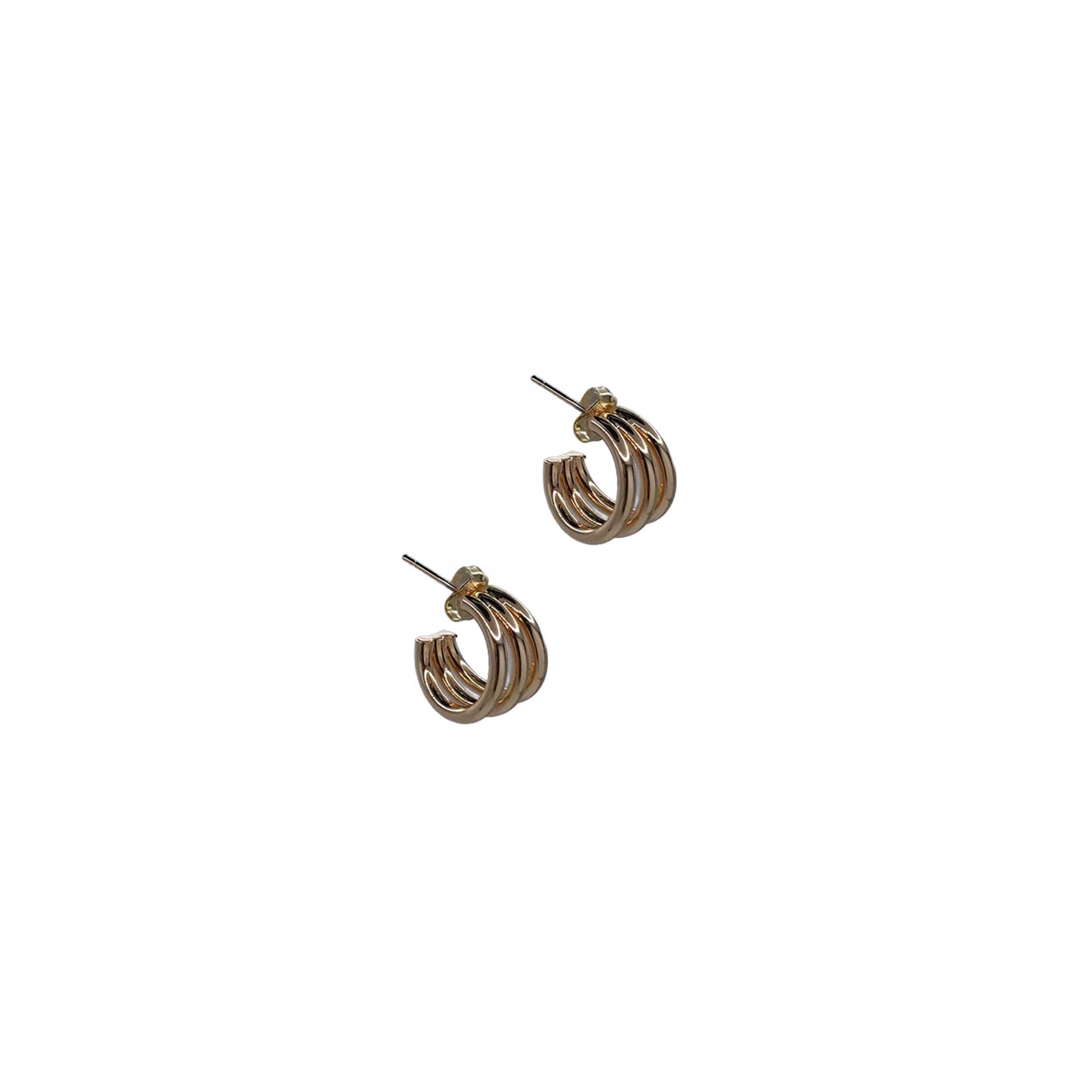 Small Triple Hoop Huggies