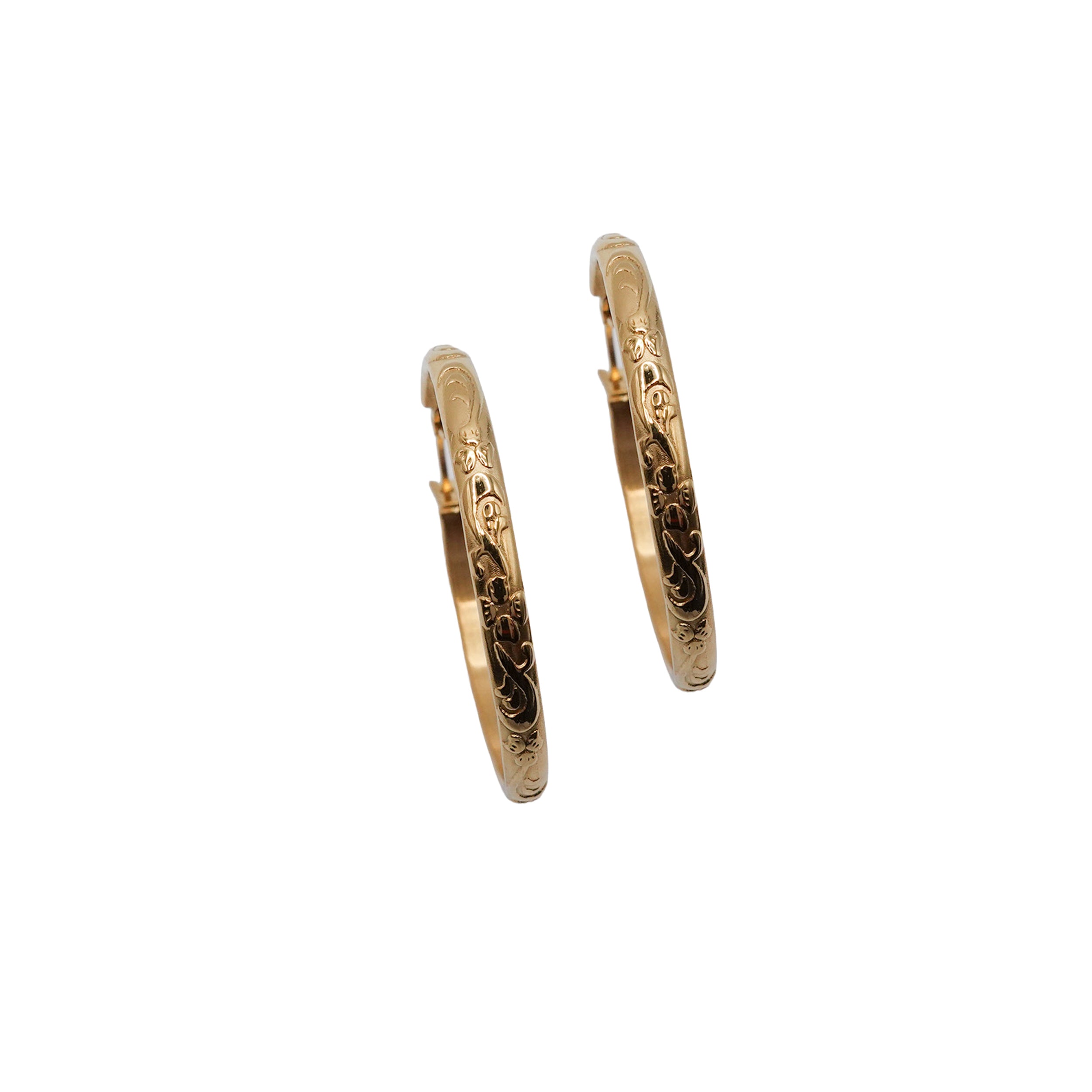 Patterned Gold Hoops