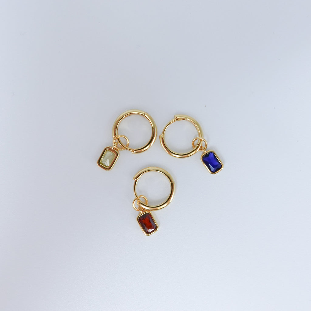 Cubic Zirconia 18ct Gold Plated Huggies