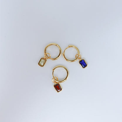 Cubic Zirconia 18ct Gold Plated Huggies