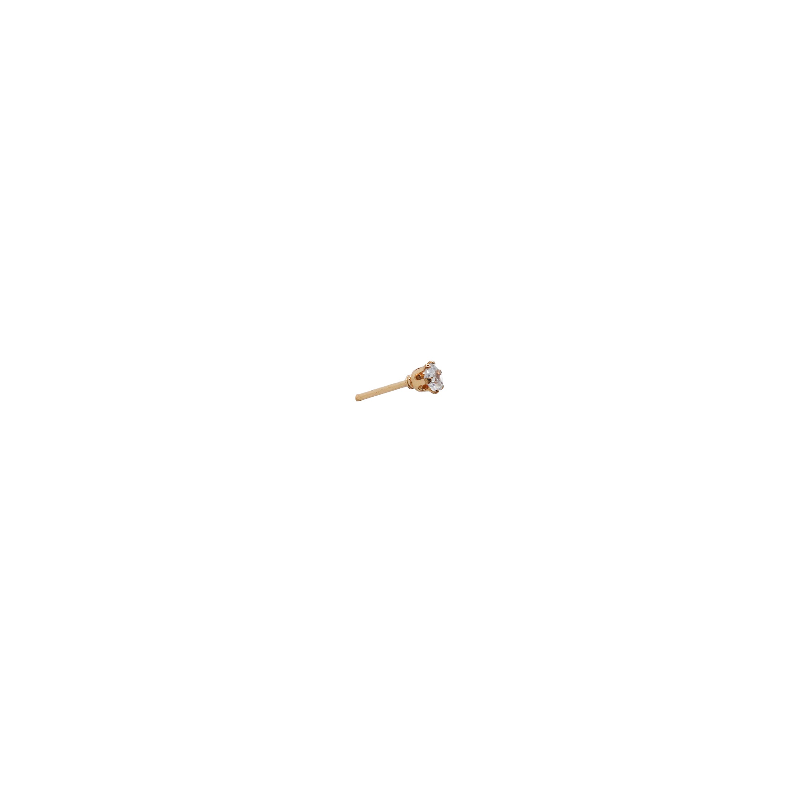 Gold Post Cubic Zirconia Stud