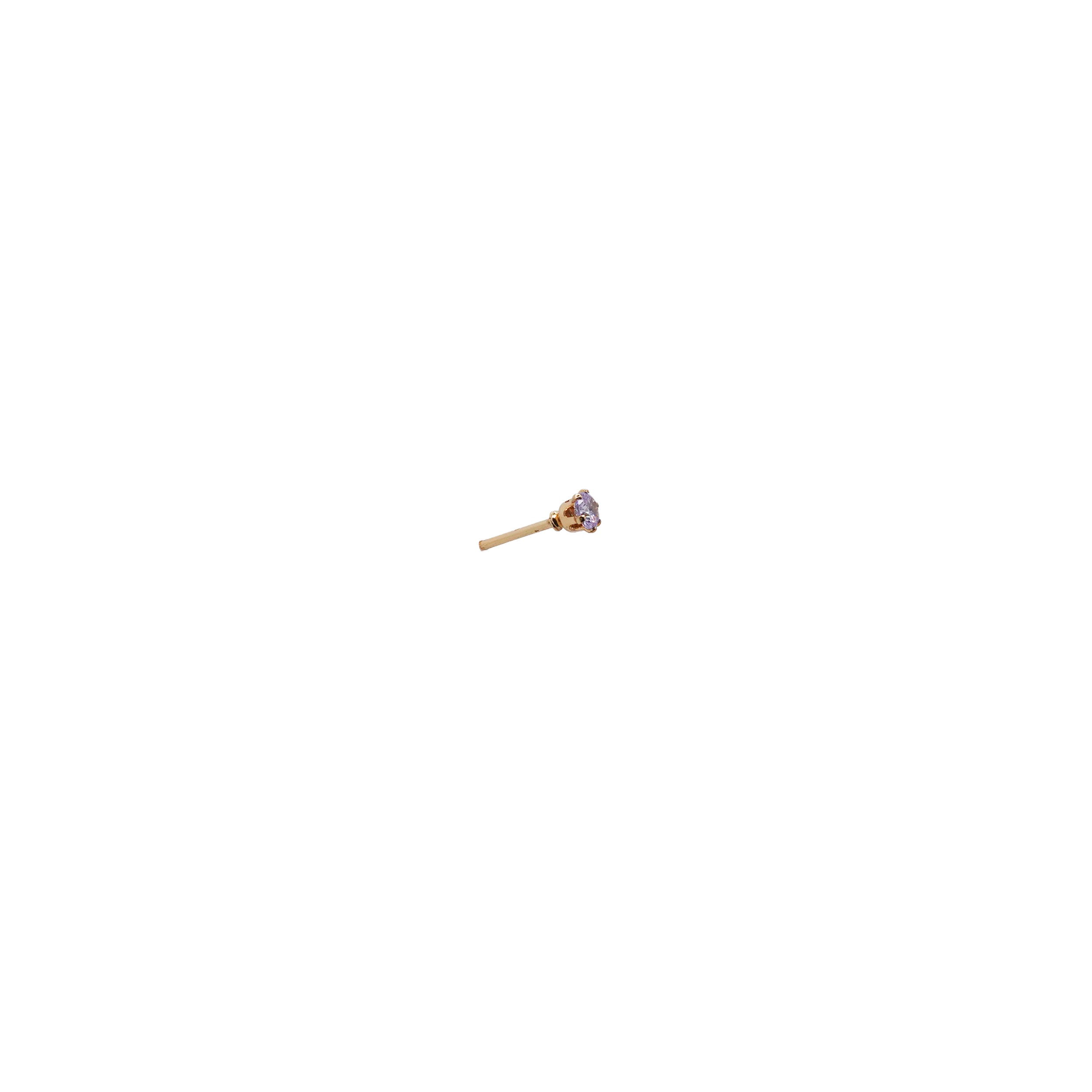Gold Post Cubic Zirconia Stud