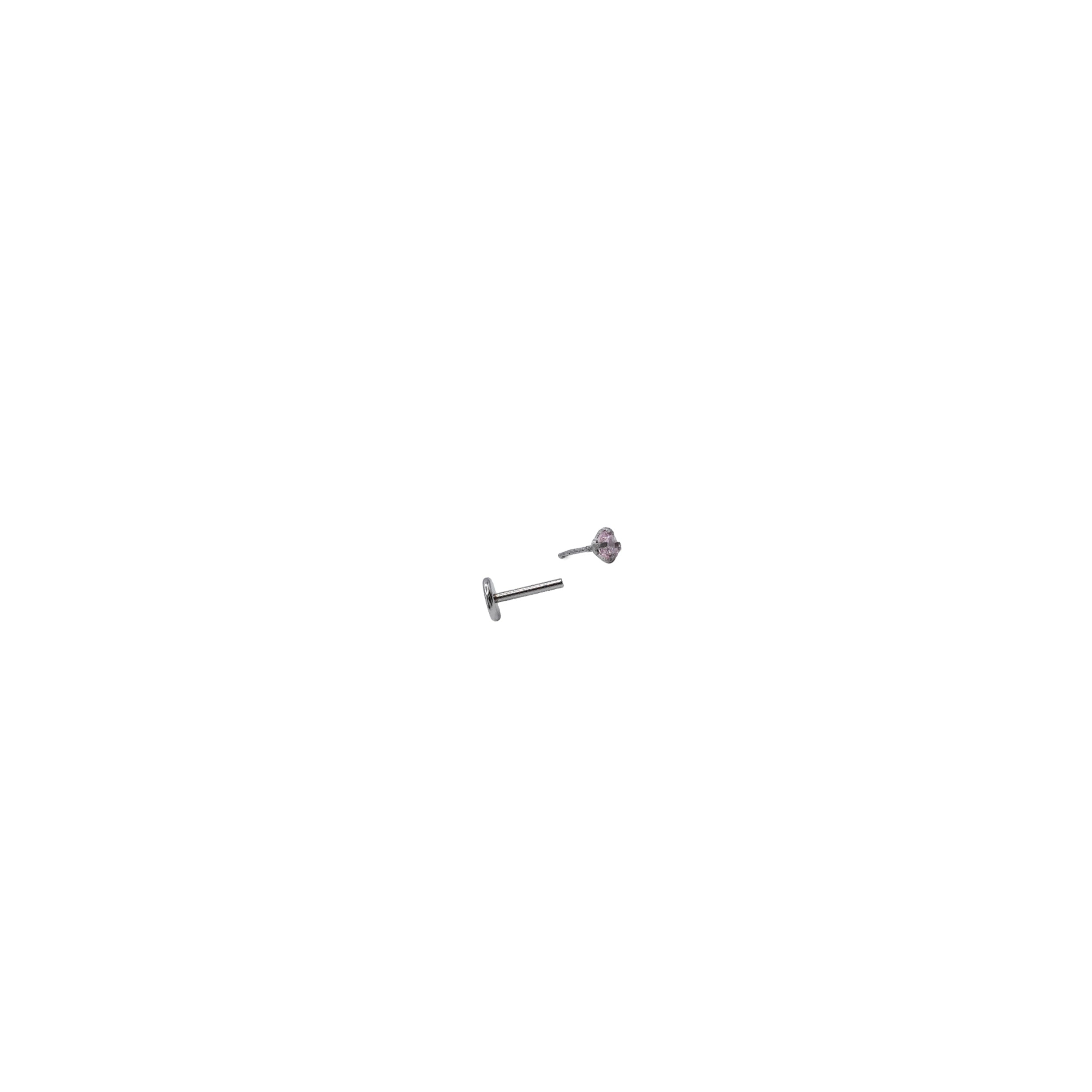 Pink Cubic Zirconia Flat Back Stud