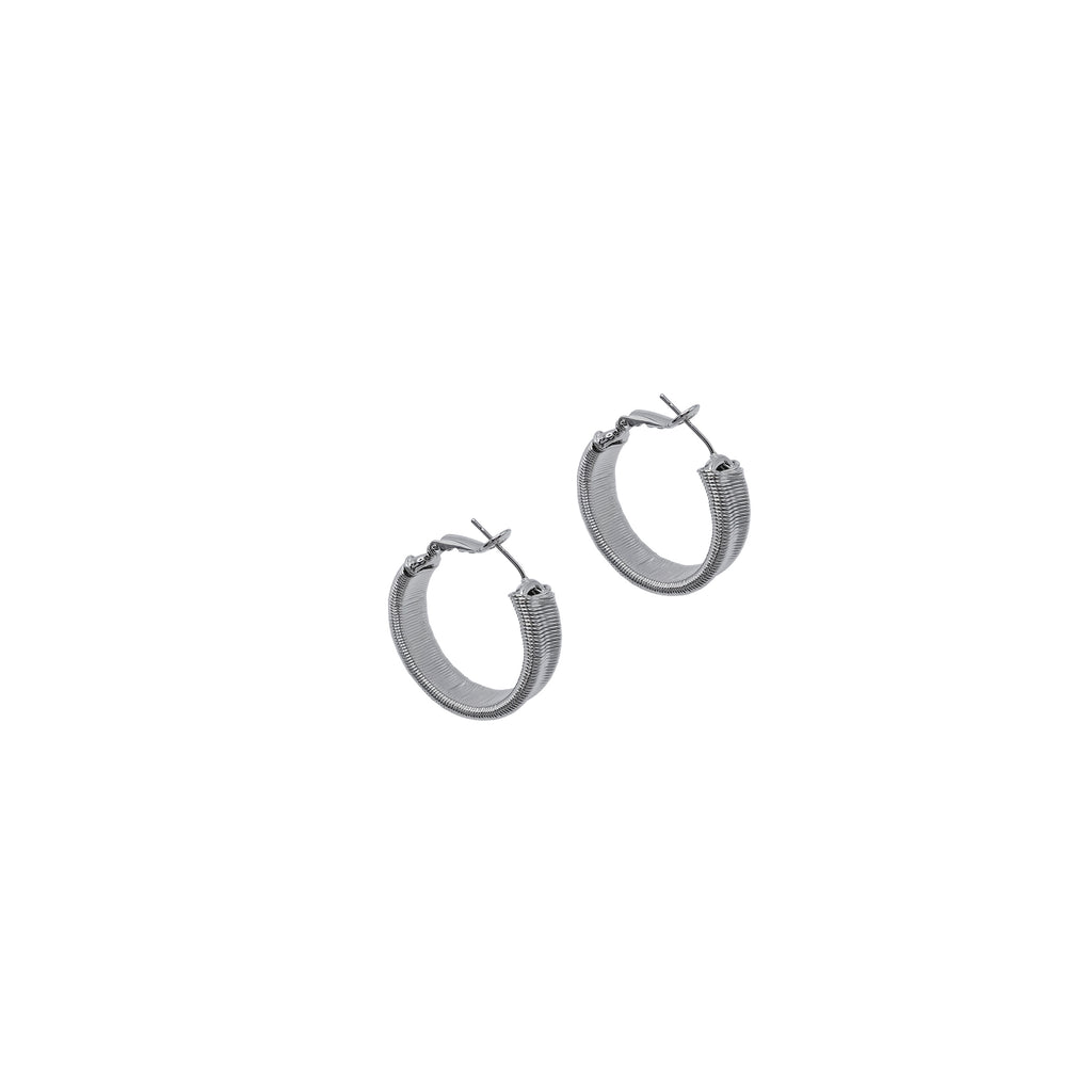 Silver Thin Coiled Hoops