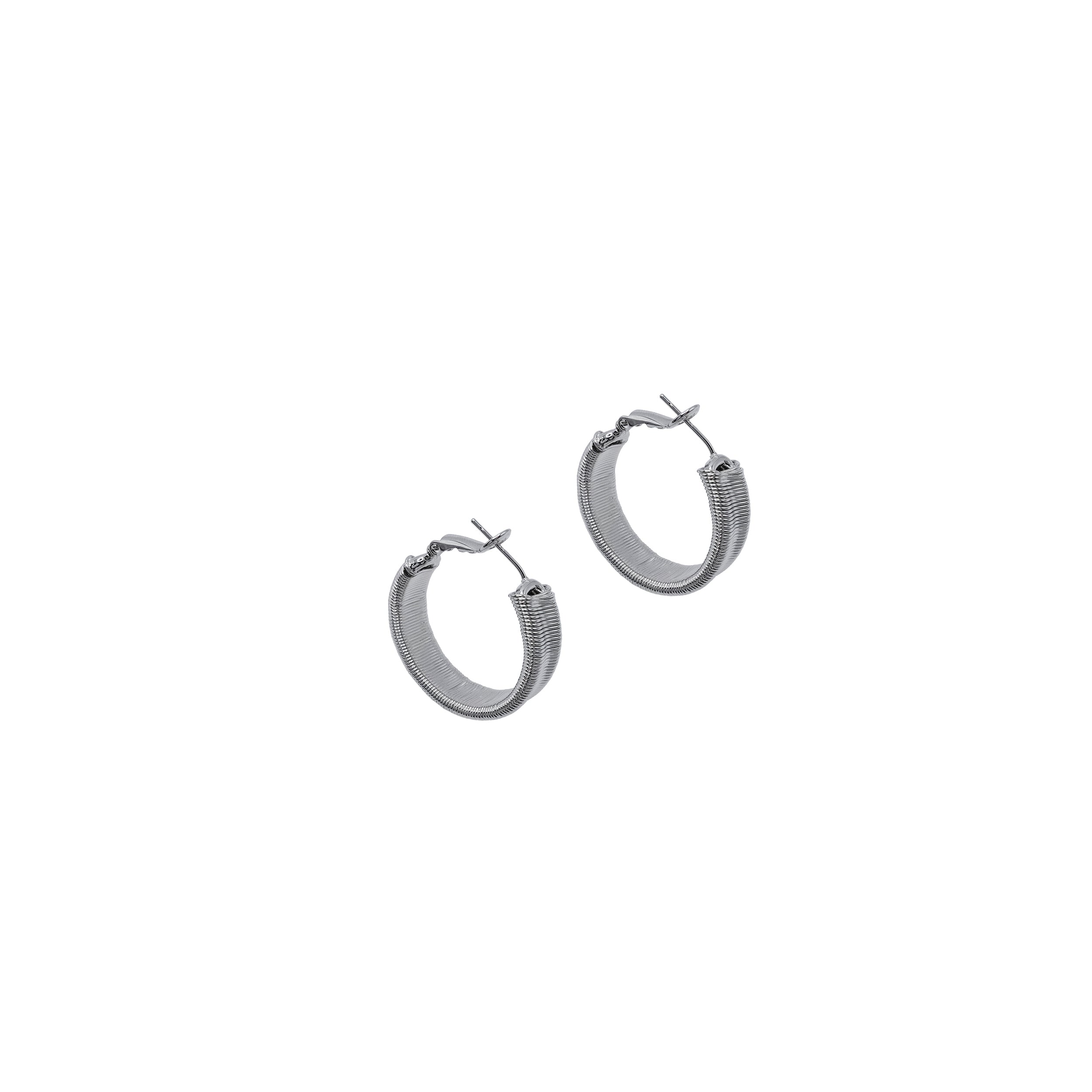 Silver Thin Coiled Hoops