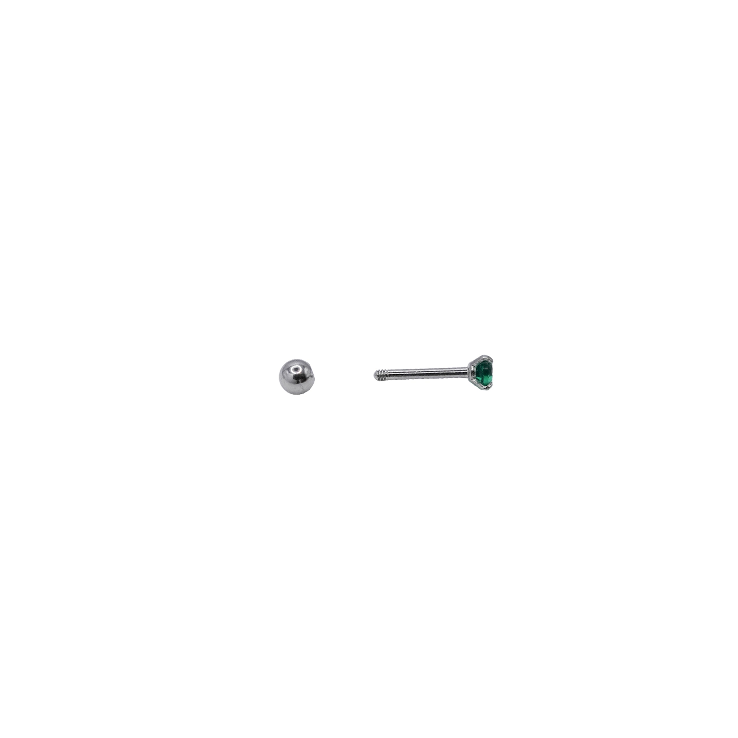 Emerald Cubic Zirconia Stud