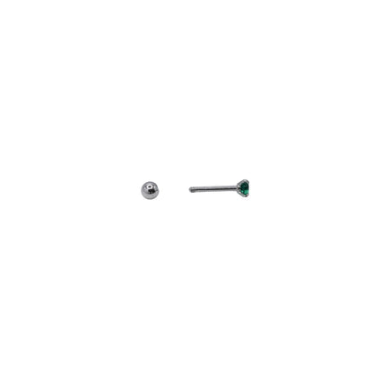 Emerald Cubic Zirconia Stud