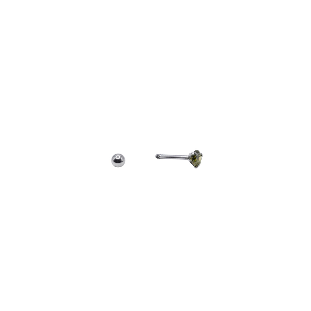 Light Green Cubic Zirconia Stud
